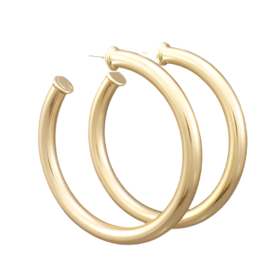 57 MM Tube Hoops - Matte Gold