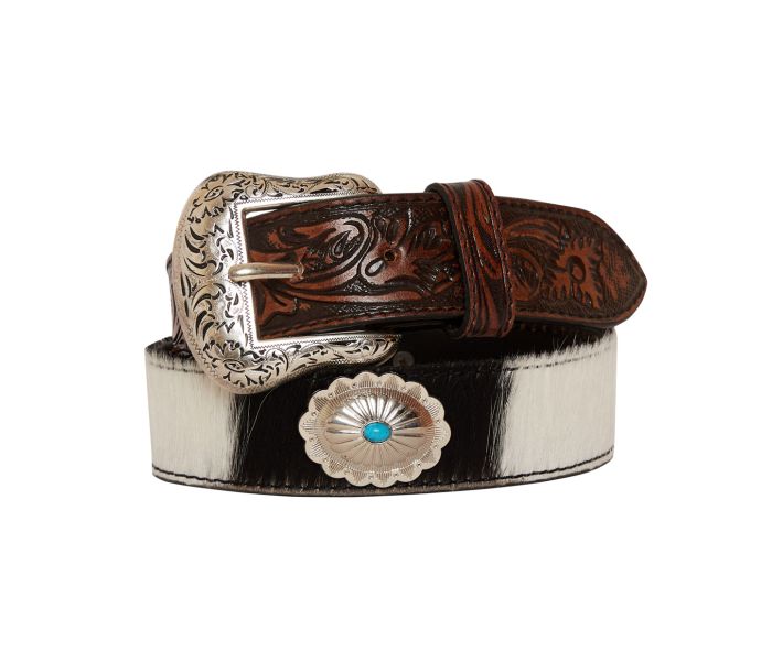 Distinguished Turquoise Hand Tooled Belt