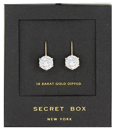 CZ Hang Earrings - Gold/Clear
