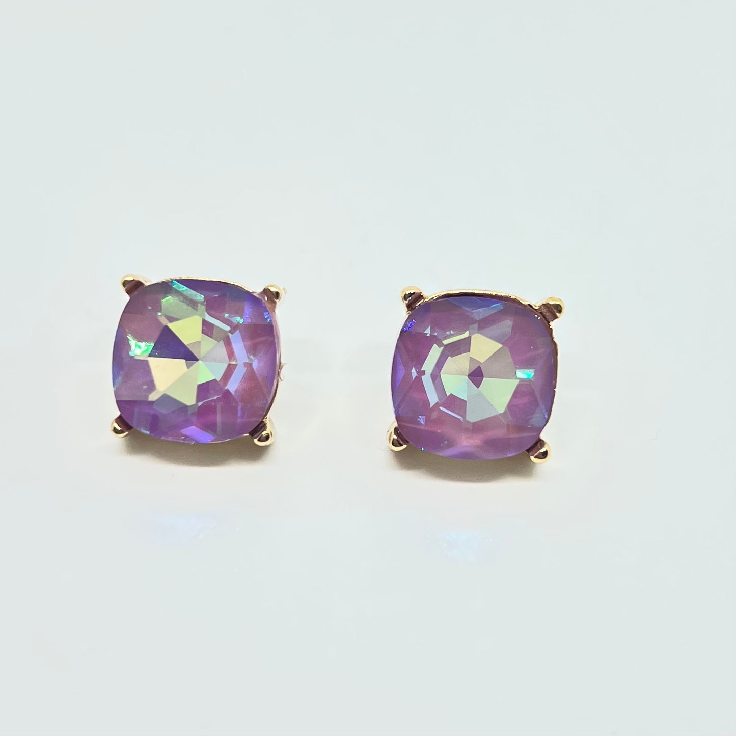 Square Crystal Post Earring