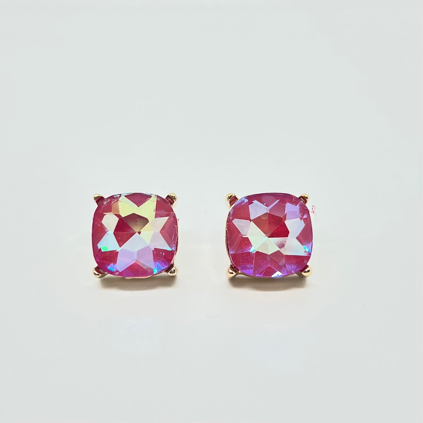 Square Crystal Post Earring