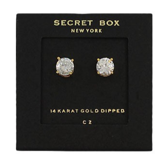 CZ Circle Studs - Clear/Gold