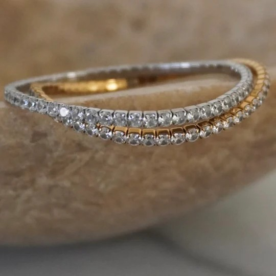 Stretchy Tennis Bracelet - Gold