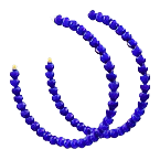 Textured Metal Ball Hoops - Blue