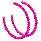 Textured Metal Ball Hoops - Fuchsia