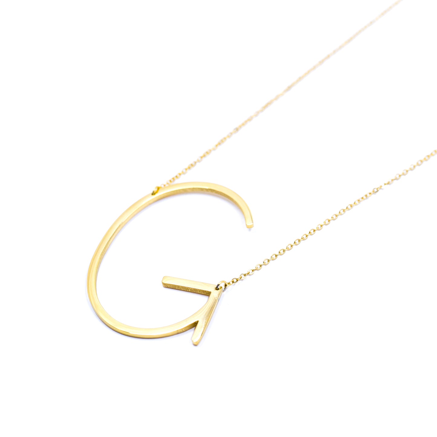 Jonsey Wood Initial Necklace - Gold