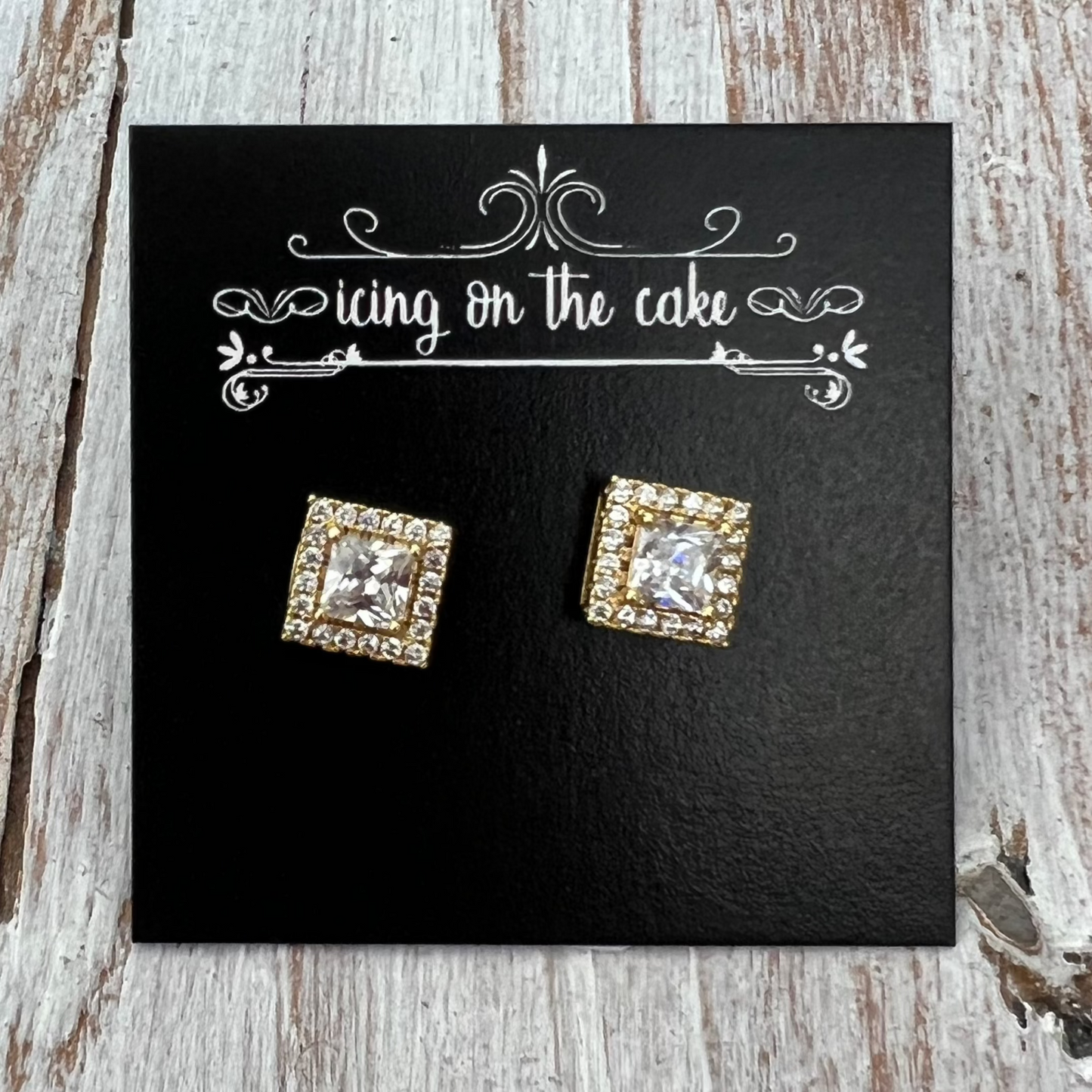 A Square Diamond Stud