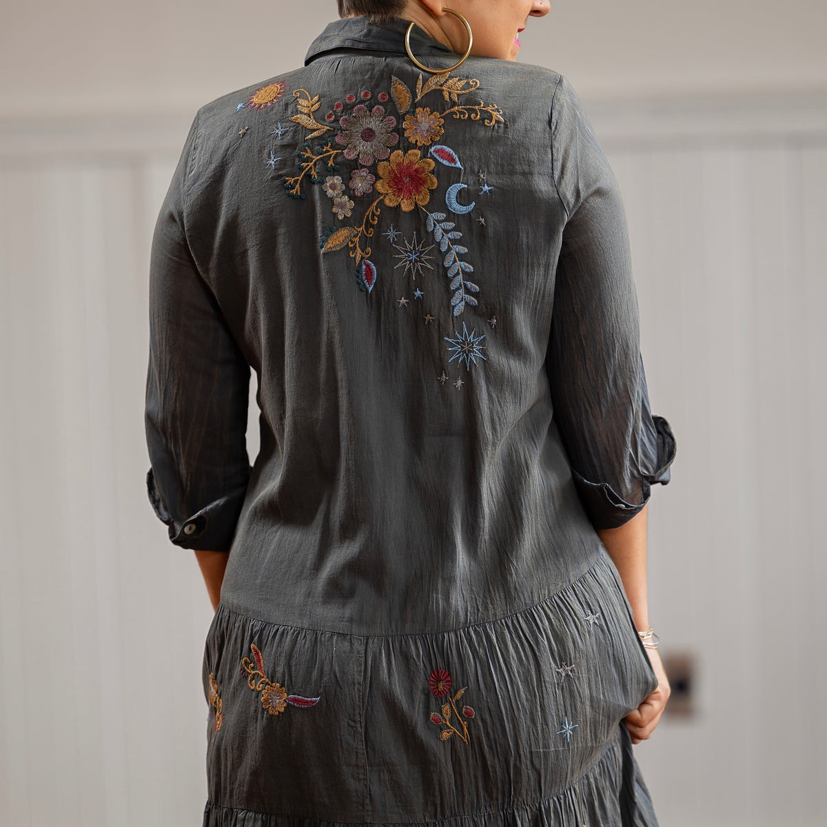 Johnny Was Dress - Charcoal
