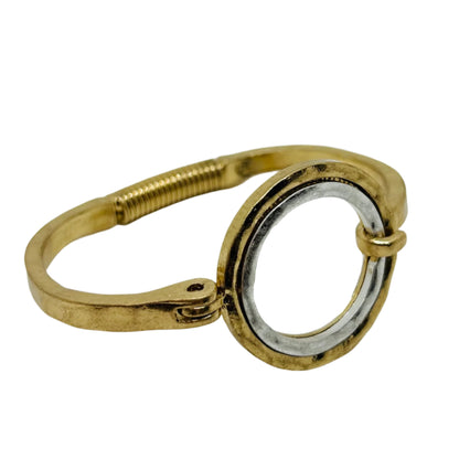 Hammered Two-tone Circle Bracelet