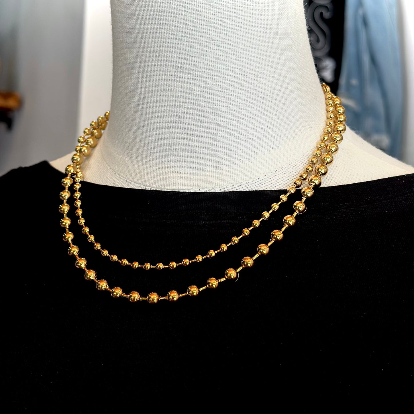 XL Gold Beaded Necklace