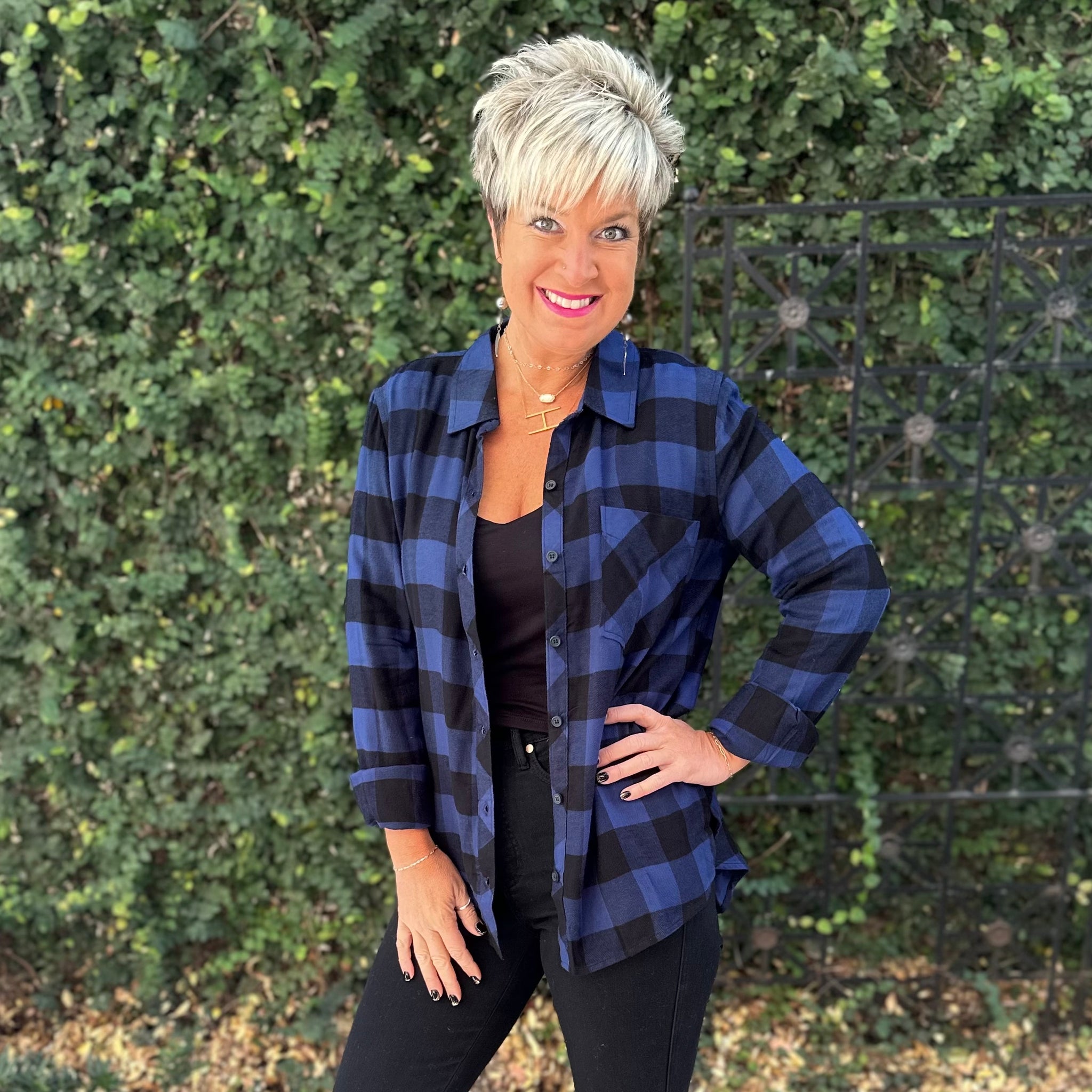 The Perfect Classic Flannel- Cobalt