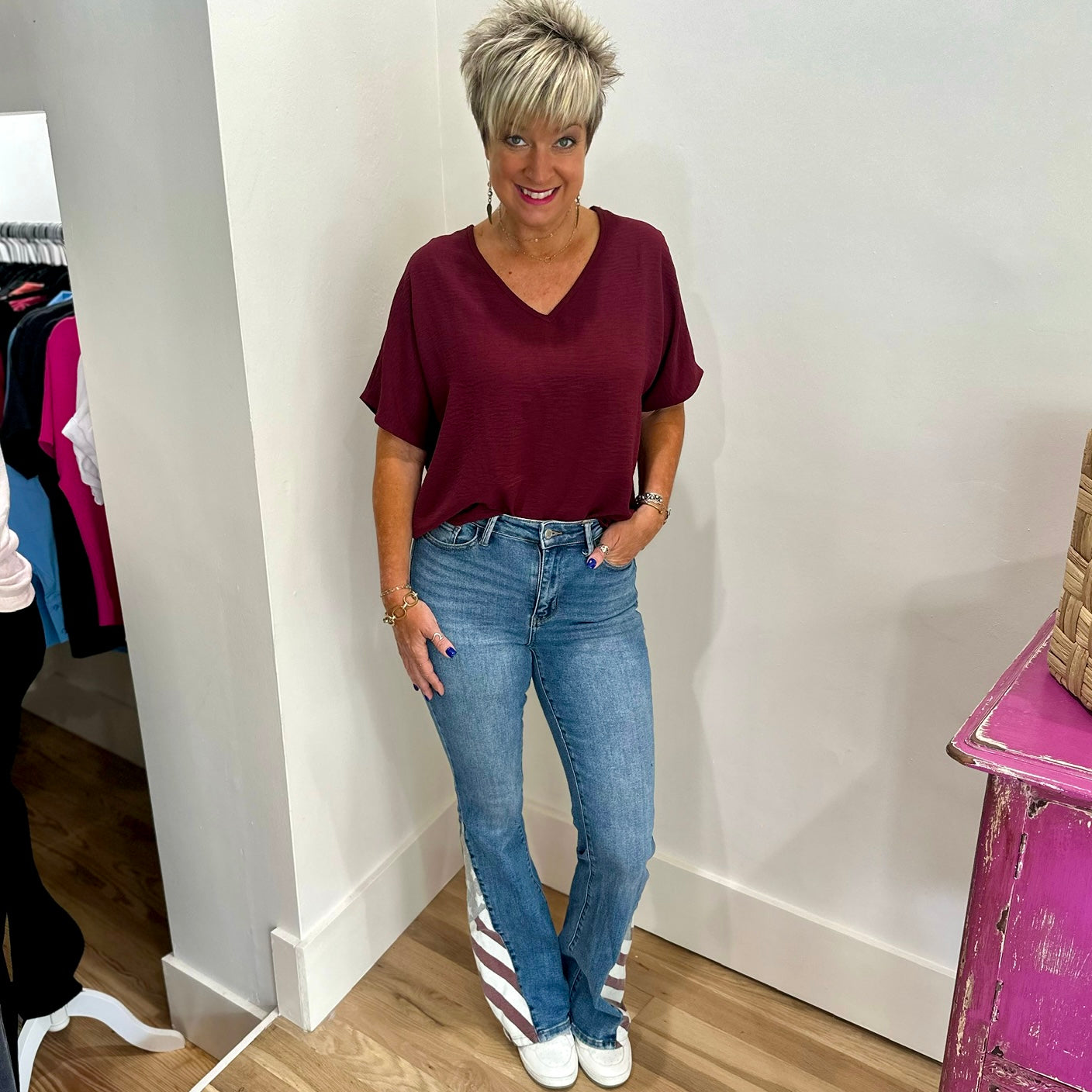 Rumor has it Top - Burgundy