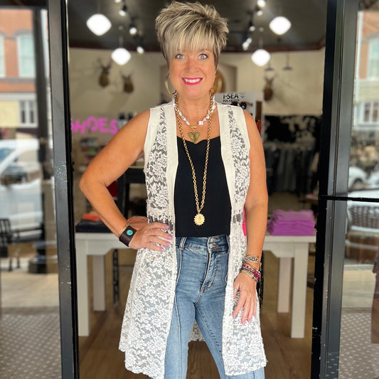 Lace Queen Duster- Off White