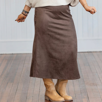 Valerie Suede Skirt - Brown