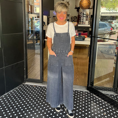 Ease Your Mind Jumpsuit - Faded Denim