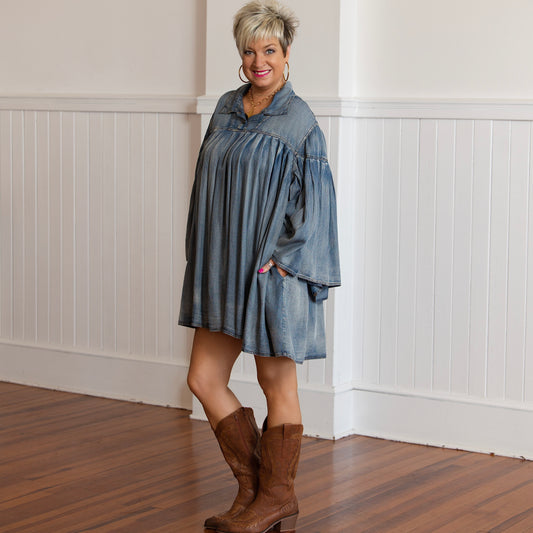 So Happy Together Tunic/Dress - Denim