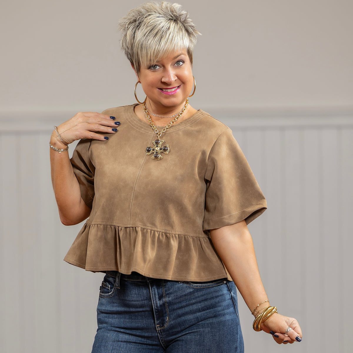 Rosa Top - Brown