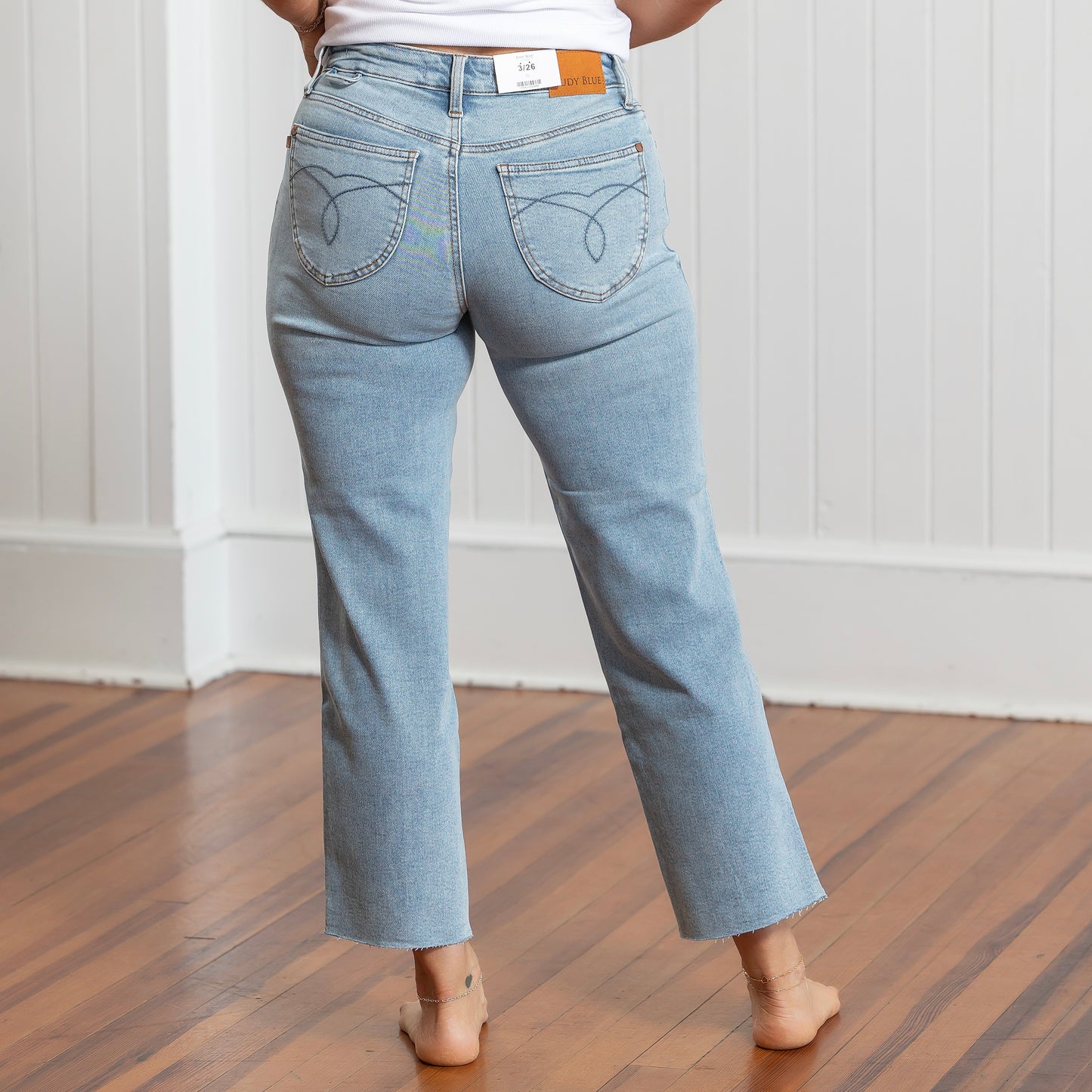 Judy Blue MR Ankle Straight w/ Bandana Loop - Med