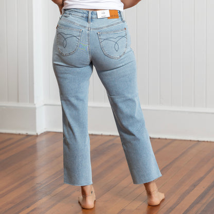 Judy Blue MR Ankle Straight w/ Bandana Loop - Med