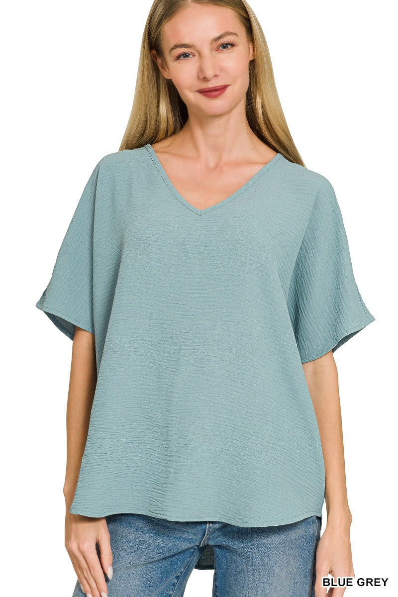 Woven V-neck Top - Assorted