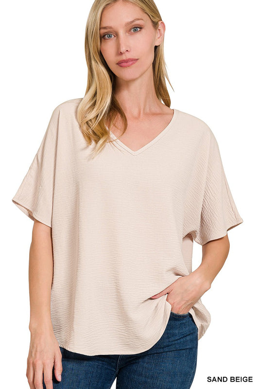 Woven V-neck Top - Assorted