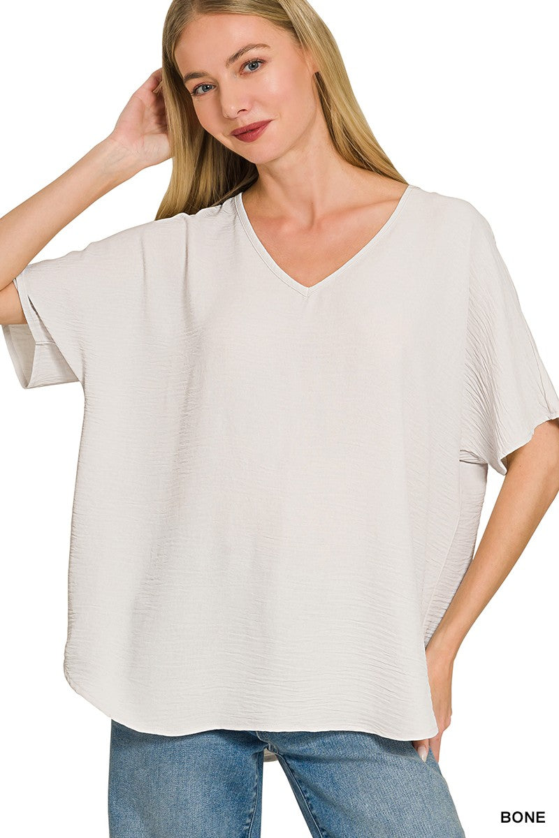 Woven V-neck Top - Assorted