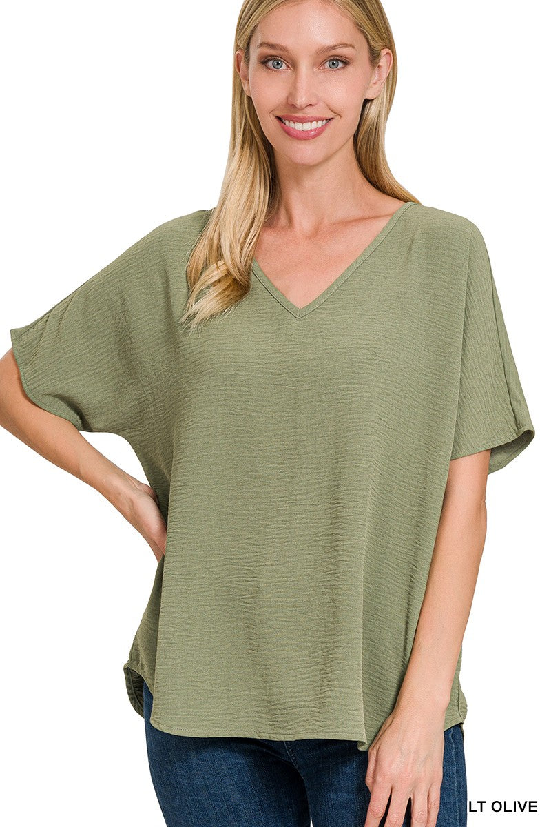 Woven V-neck Top - Assorted