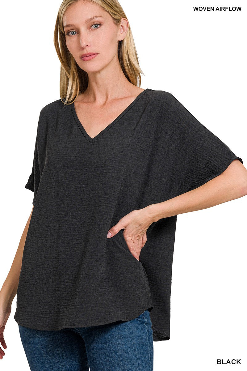 Woven V-neck Top - Assorted