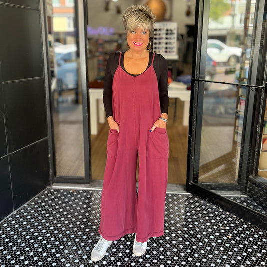 Dana's Favorite Jumpsuit - Burgundy