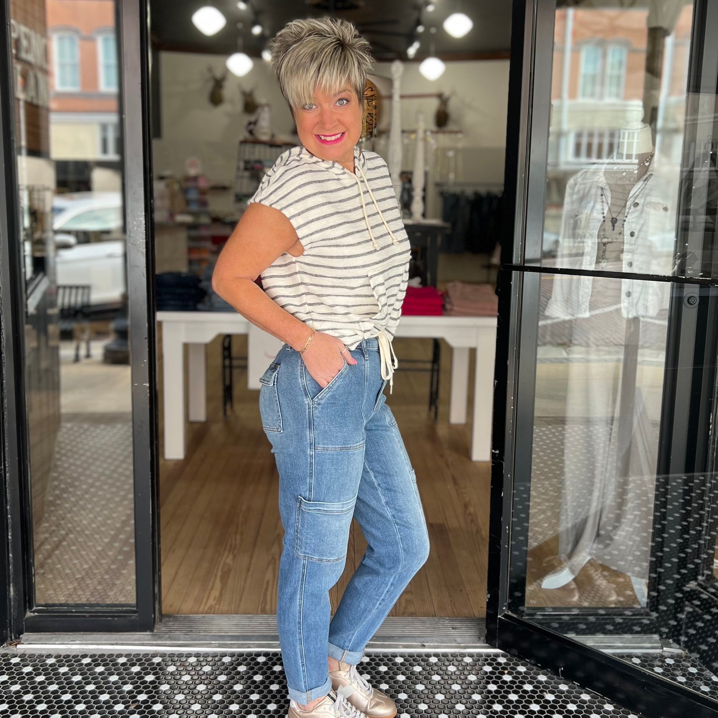 Judy Blue HW Cuffed Cargo Jogger