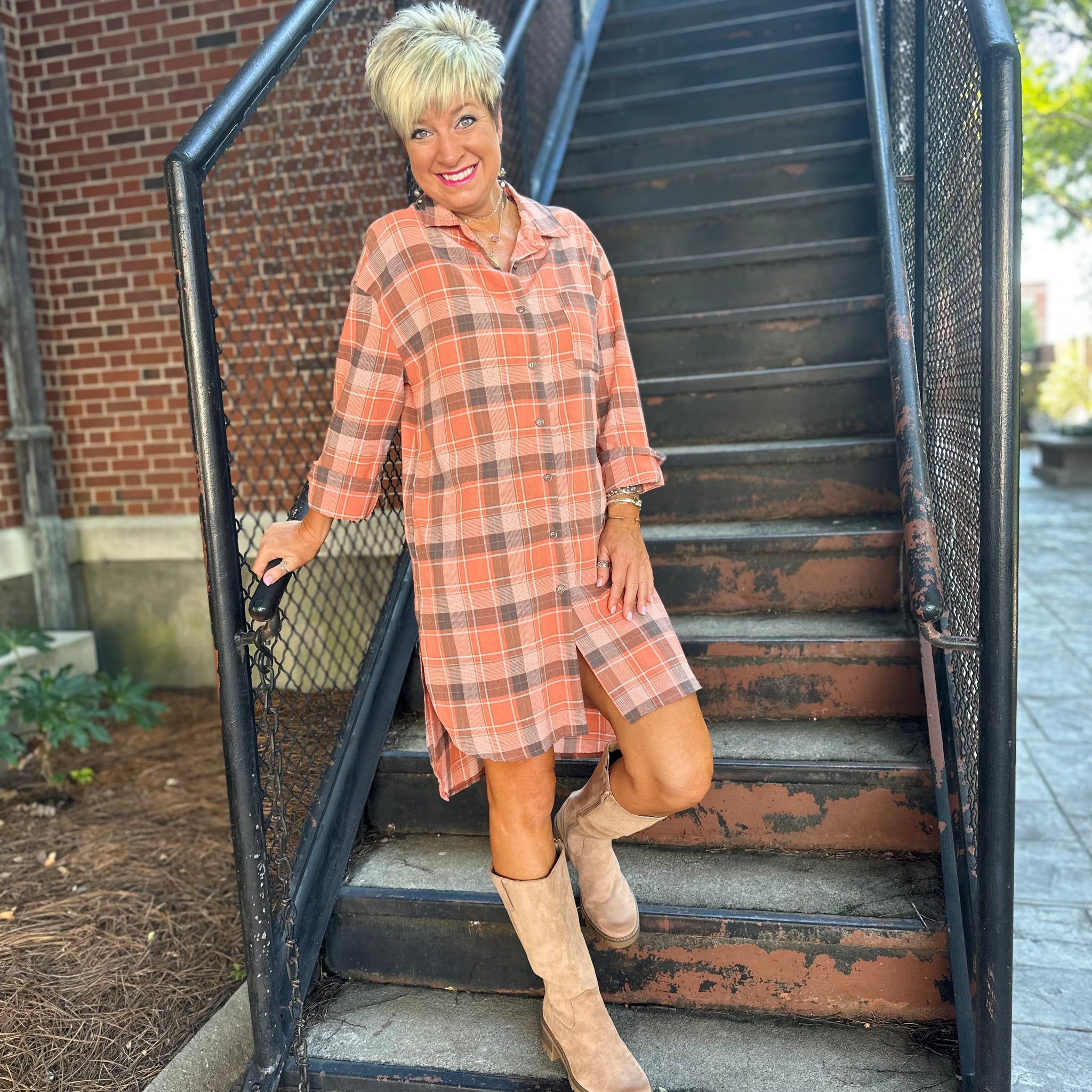 Sunset in the Fall Tunic - Rust/Brown