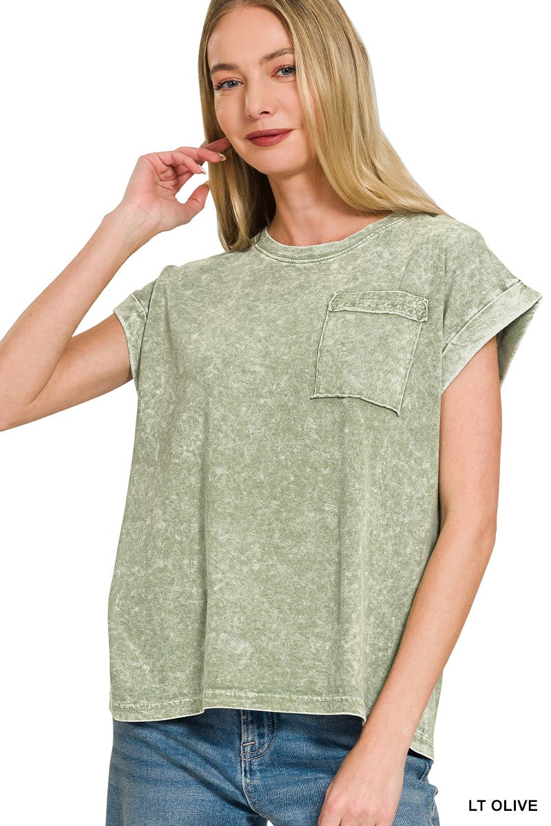 Halo Snow Washed Cuffed Tee - Assorted