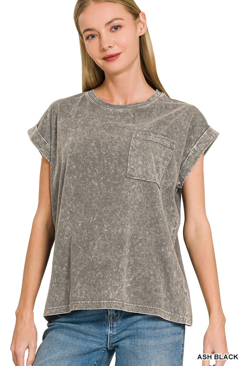 Halo Snow Washed Cuffed Tee - Assorted