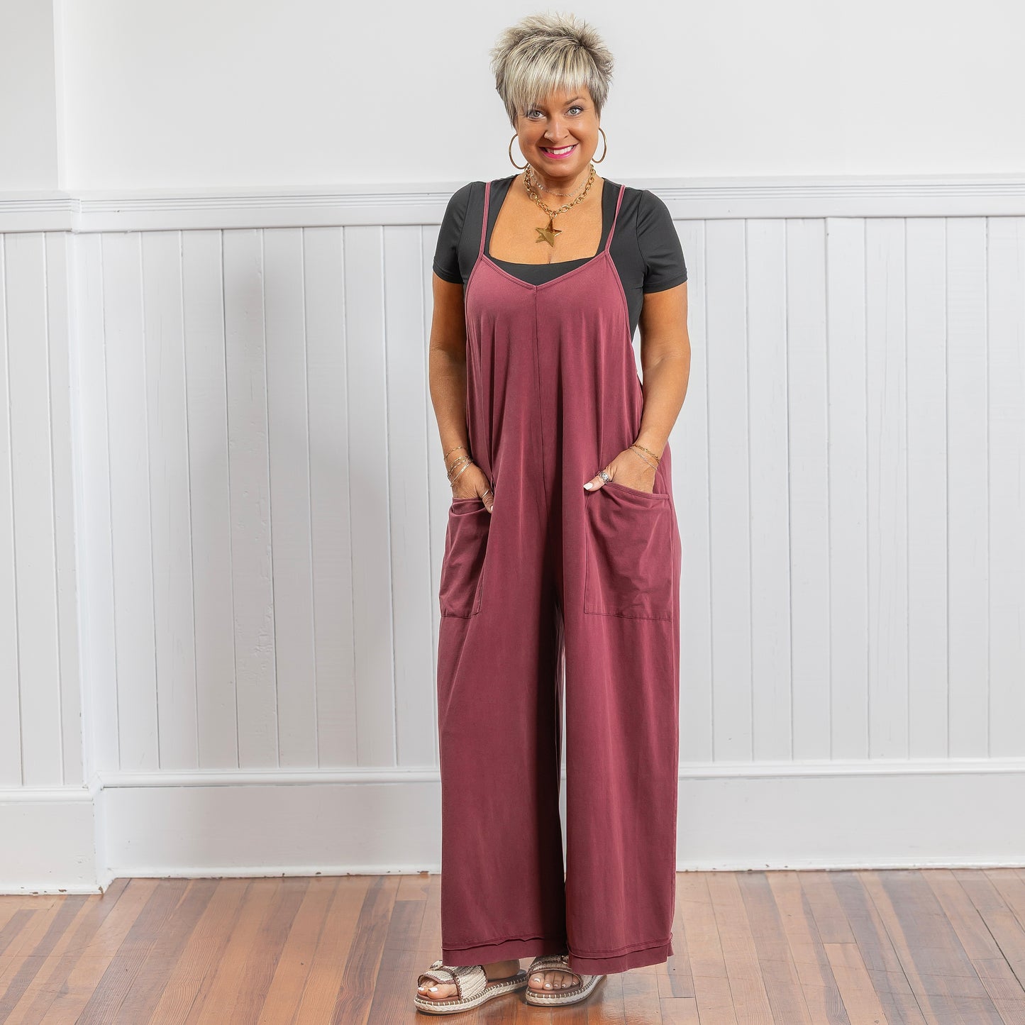 Dana's Favorite Jumpsuit - Burgundy