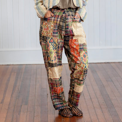 Traveling On Pants - Red/Navy