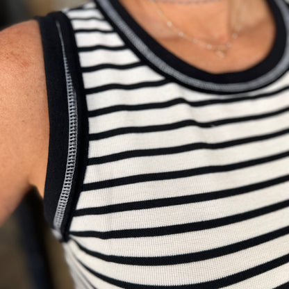 Huntington Beach Dress - Black/Cream