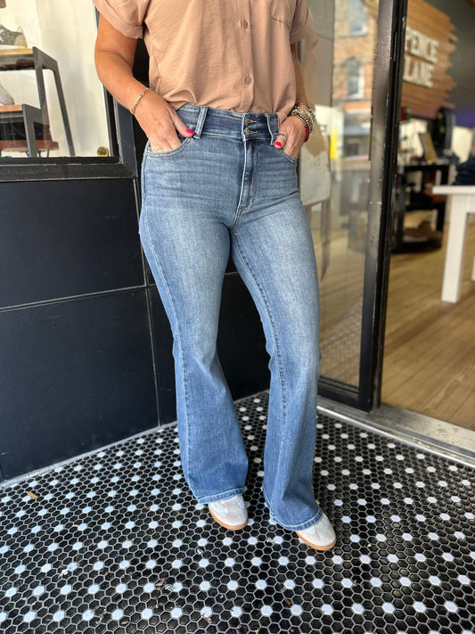 Judy Blue Double Button HW Flares