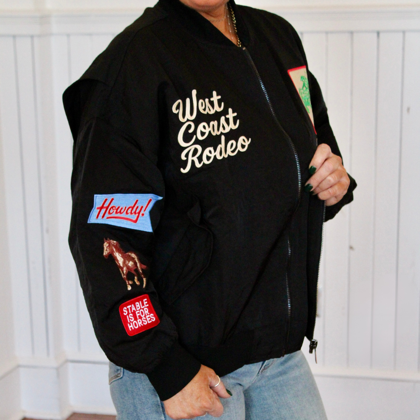 Western Girl Bomber Jacket- Black