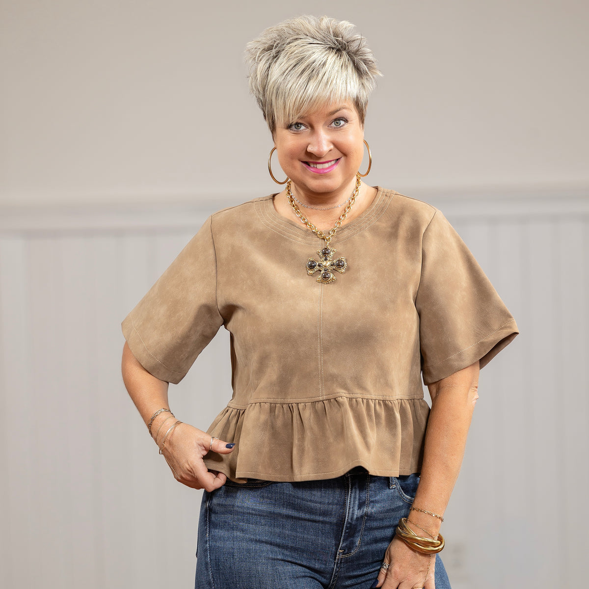Rosa Top - Brown