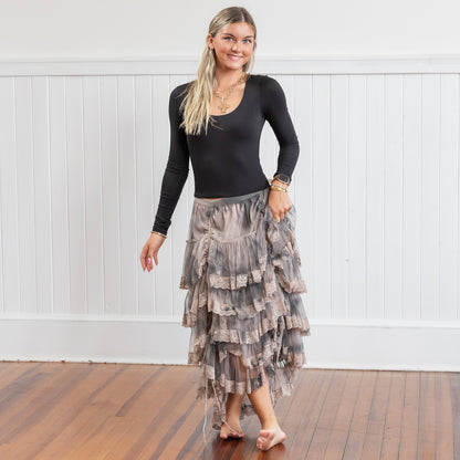 True Romance Skirt - Charcoal