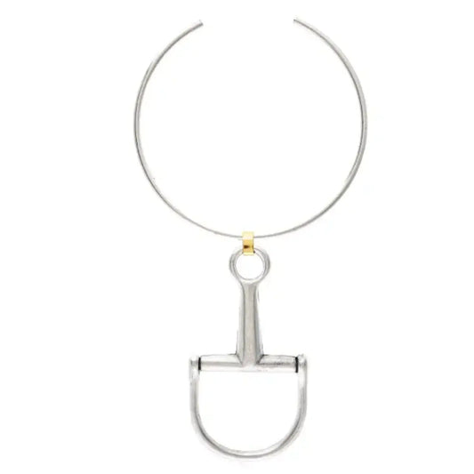 Mason Horse Bit Open Choker - Silver