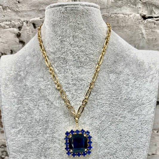 Rose Pendant - Sapphire