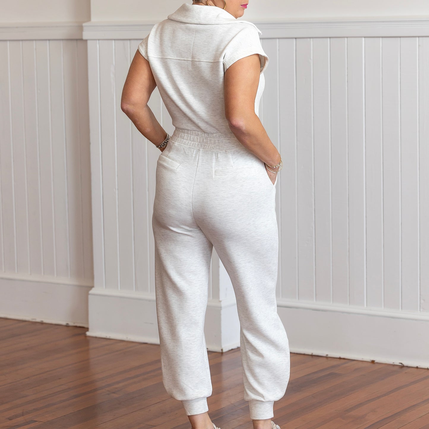 Scuba Luxe Jogger Jumpsuit - Heather Grey