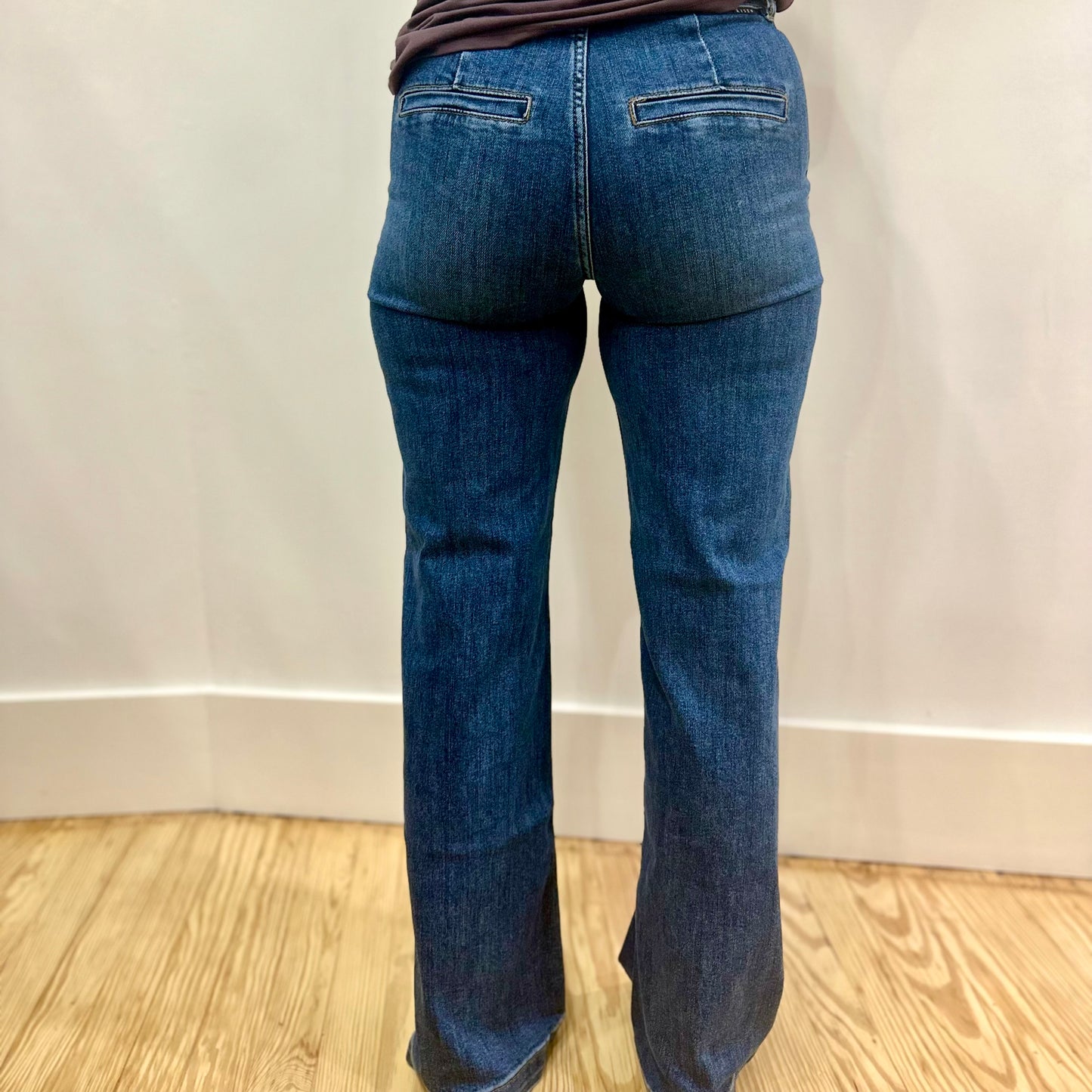 Risen HR Wide Leg Double Button Jeans