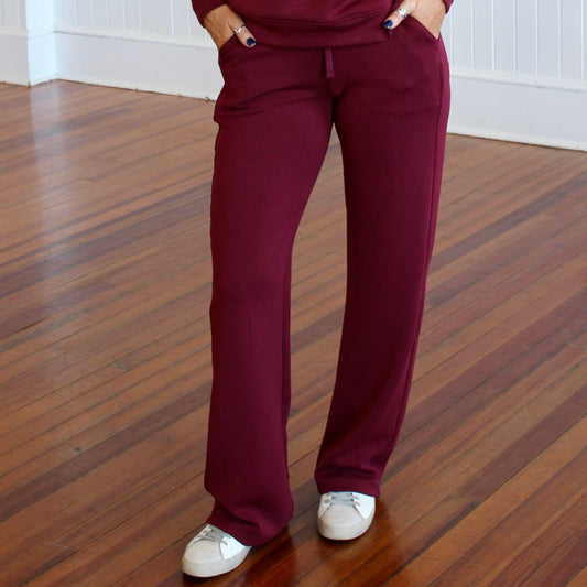 Scuba Straight Pant- Wine