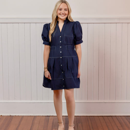 Sweet Intentions Dress - Navy