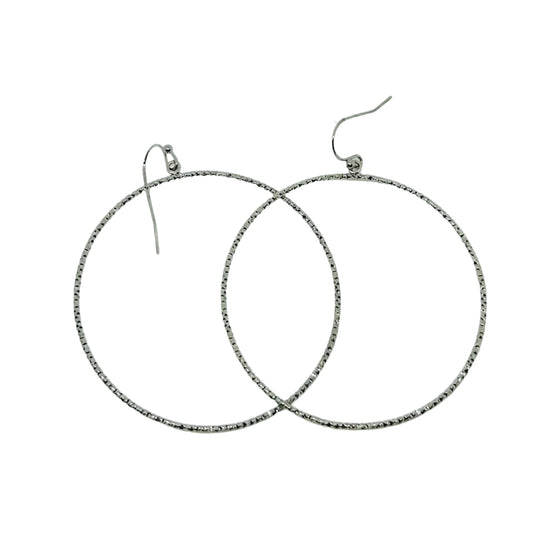 Sparkle Textured Circle Earrings - Gold, Silver