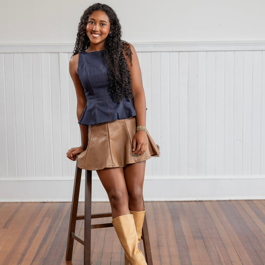 Sassy Swing Skirt- Tan