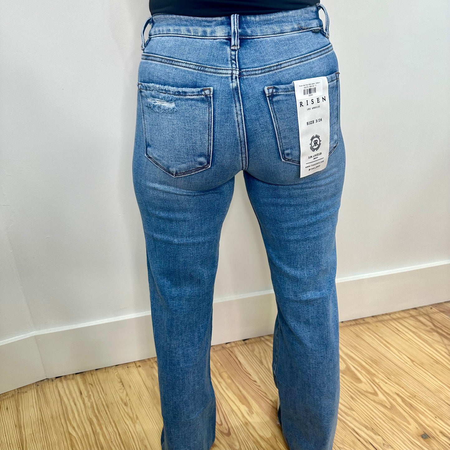 Risen Mid Rise Wide Jeans - Medium