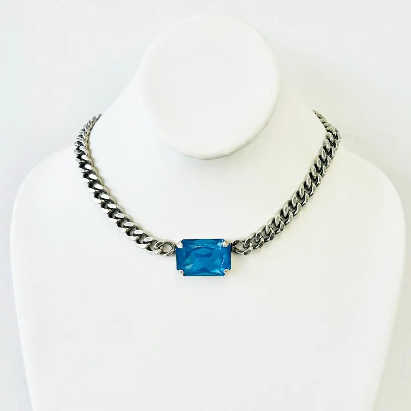 Darcy Necklace - Antique Silver/Teal Ignite